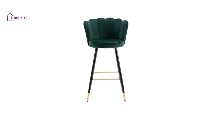 Chetan Green Color Flower Counter Stool