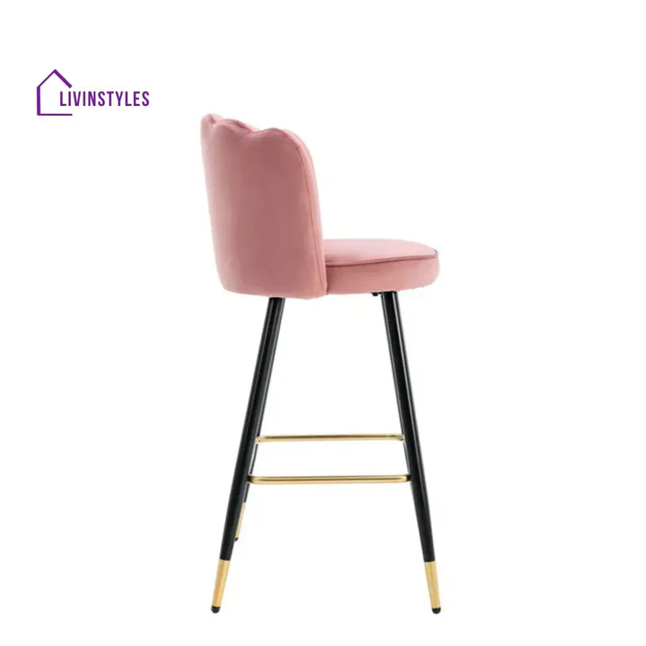 Pink Color Flower Counter Stool