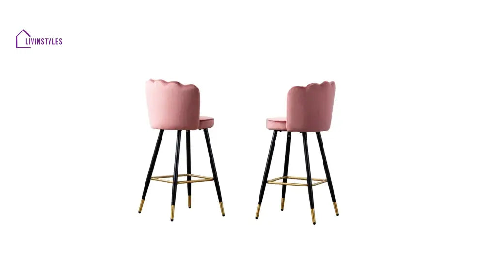 Pink Color Flower Counter Stool