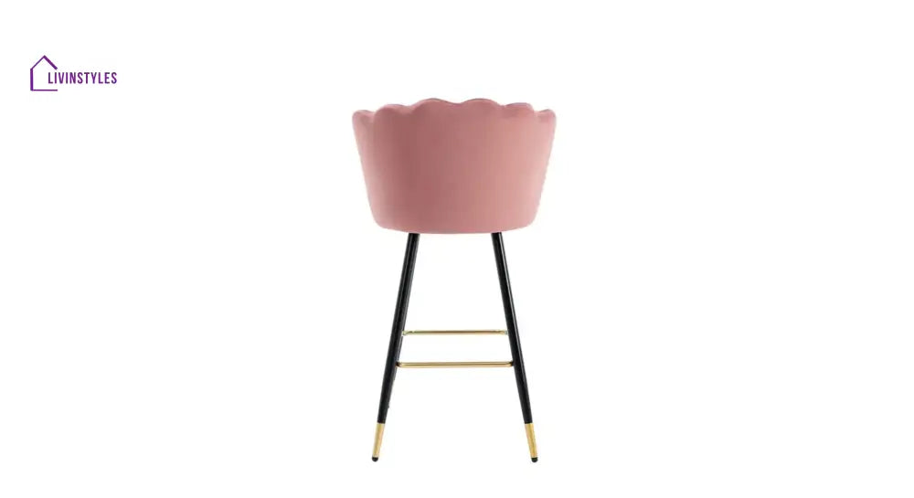 Pink Color Flower Counter Stool