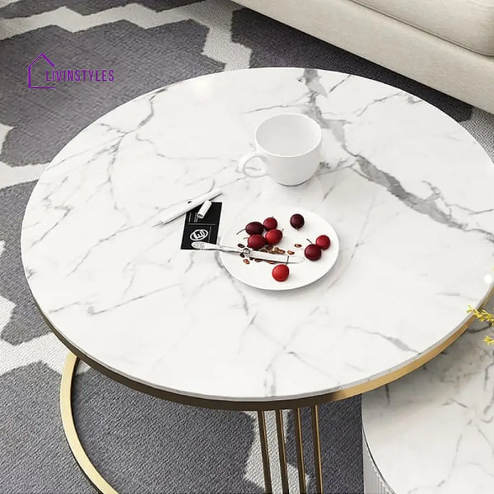 Christopher Stainless Steel With Pvd Coated And Marble Top Coffee Table