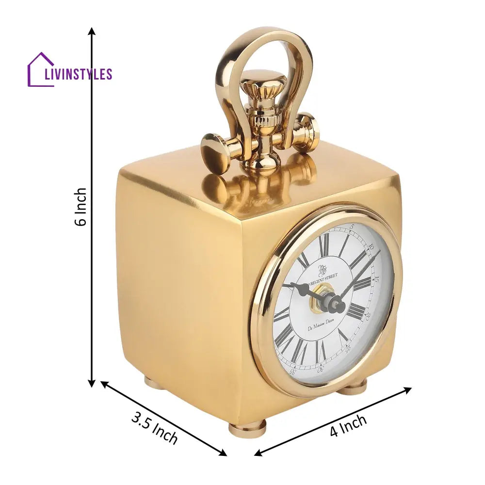 Chrono Cube In Full Gold Table Clock