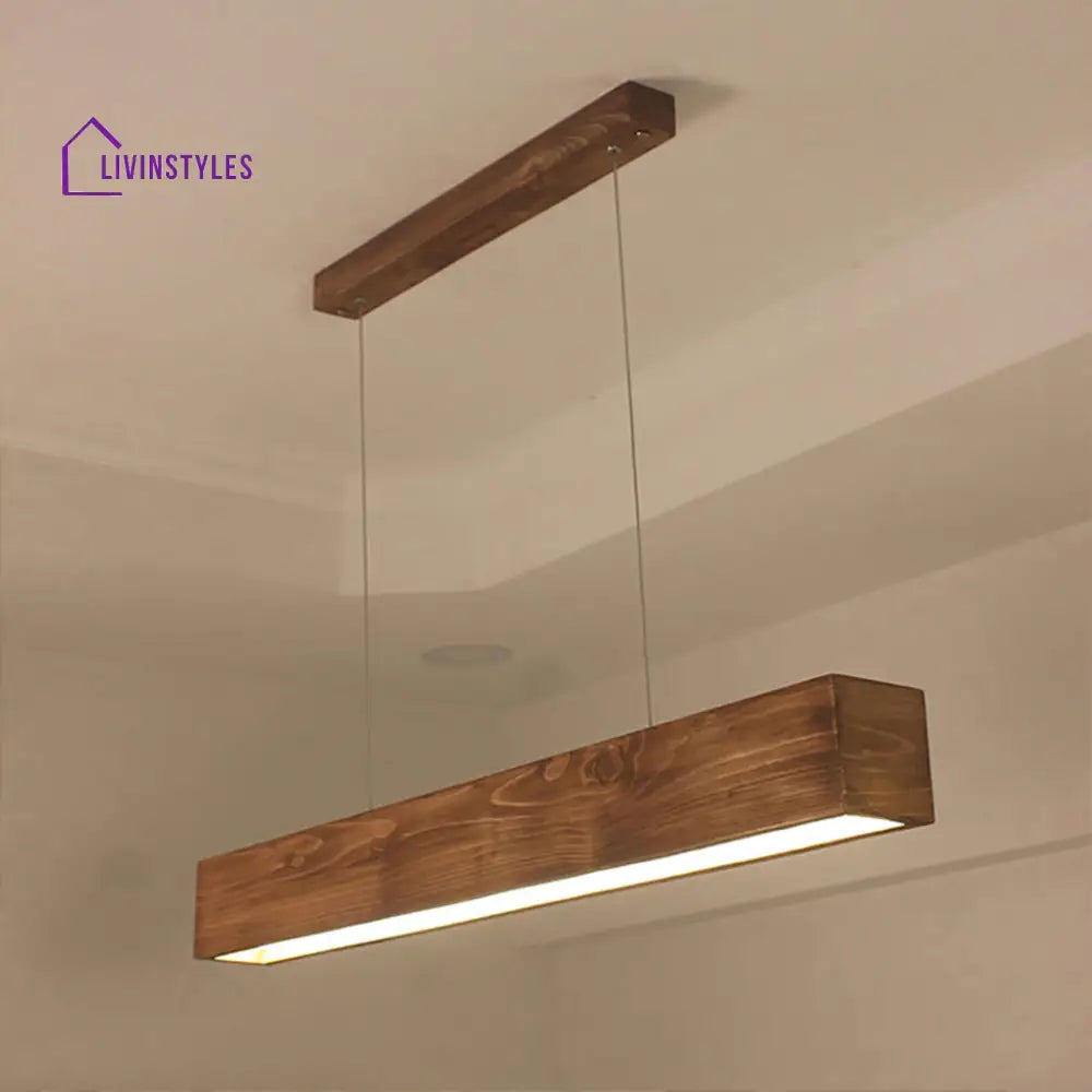 Clara 36 Brown Wooden Led Hanging Lamp Lamps