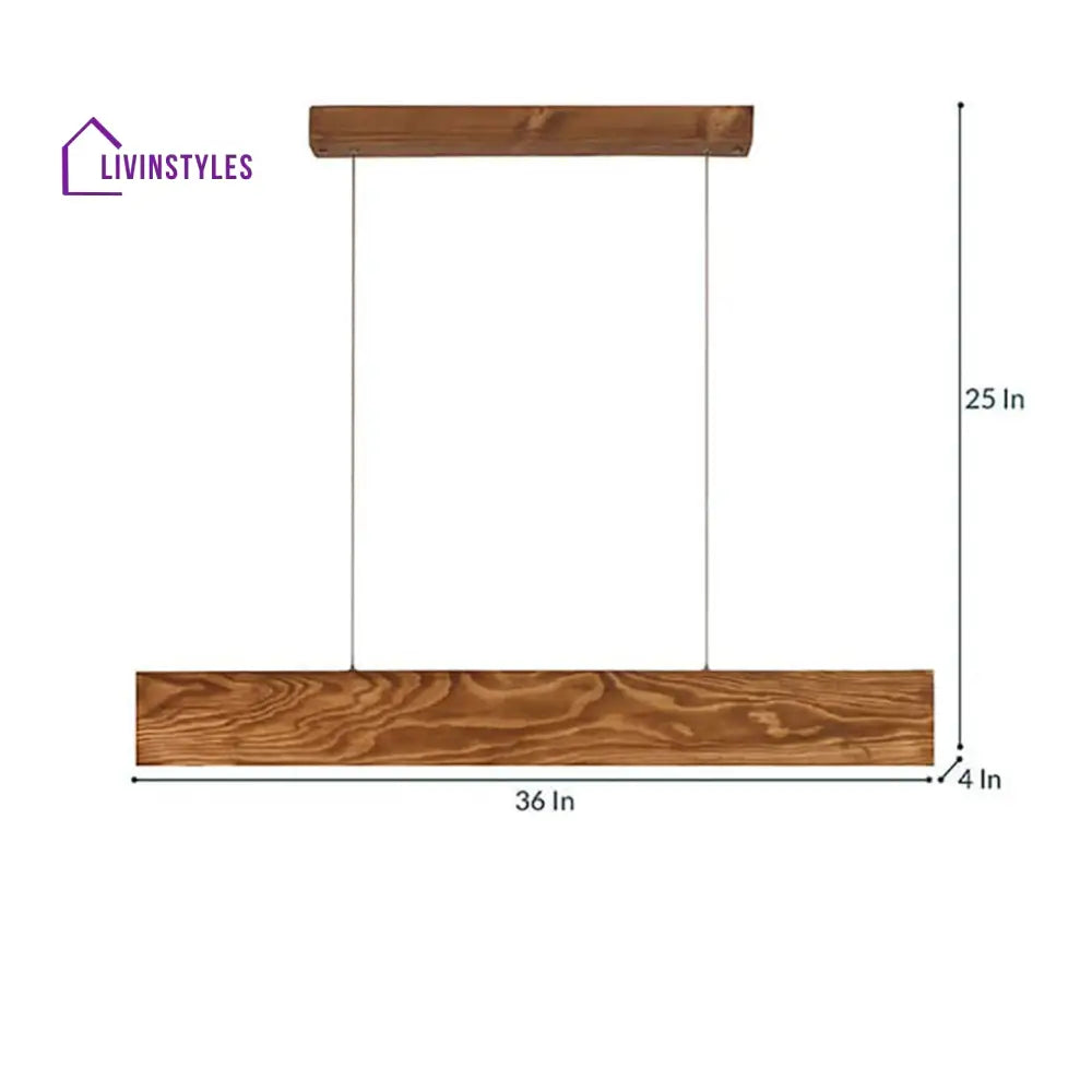 Clara 36 Brown Wooden Led Hanging Lamp Lamps