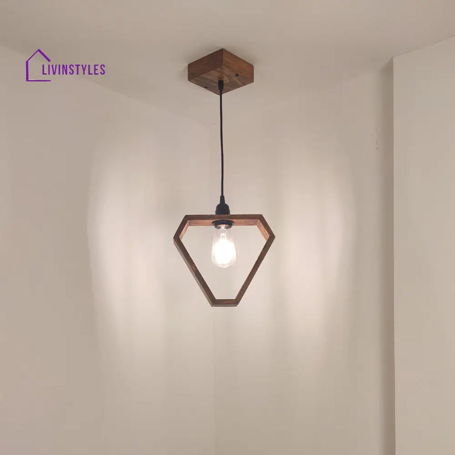 Clark Brown Wooden Single Hanging Lamp Lamps