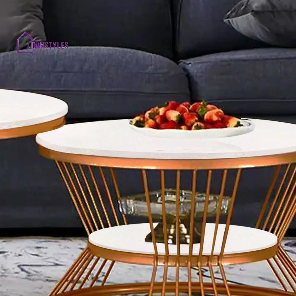 Classic Style Complementing Copper Coffee Table Set of 2 Table