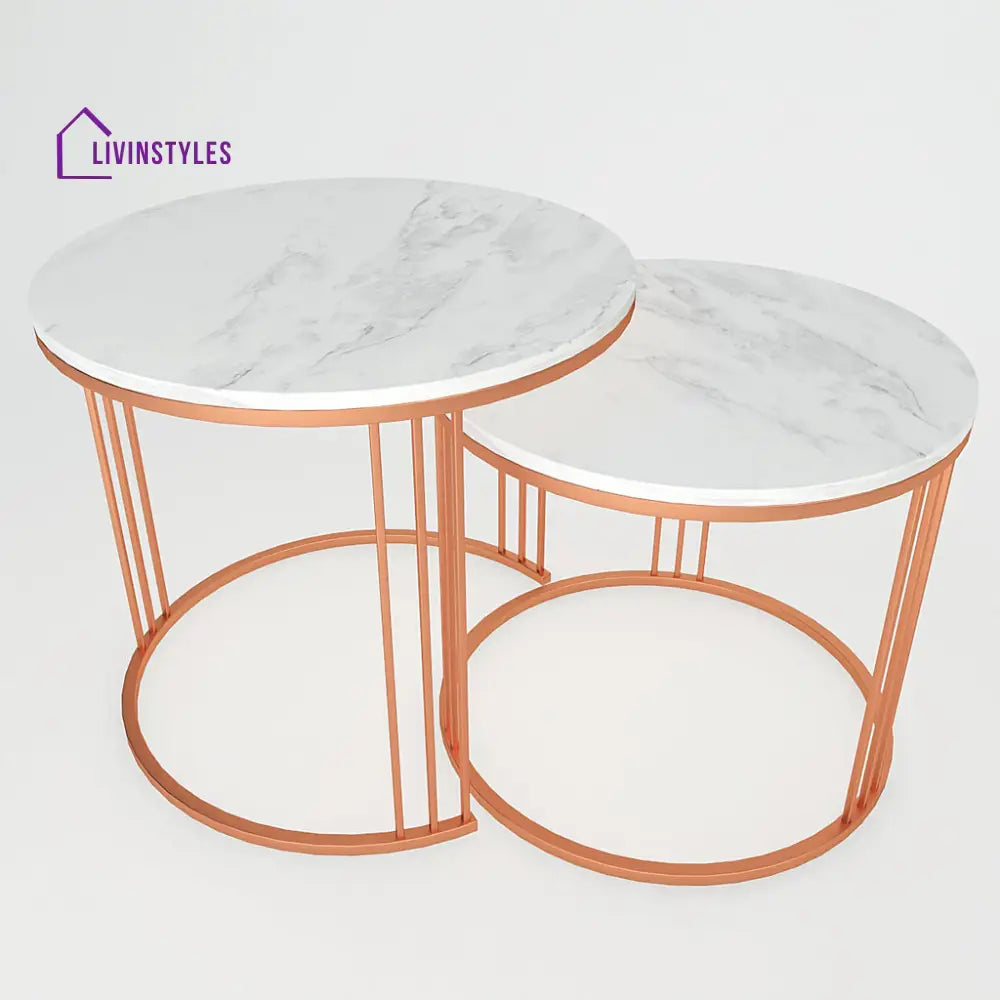 Classic Tethered Copper Nesting Table Set of 2 Table