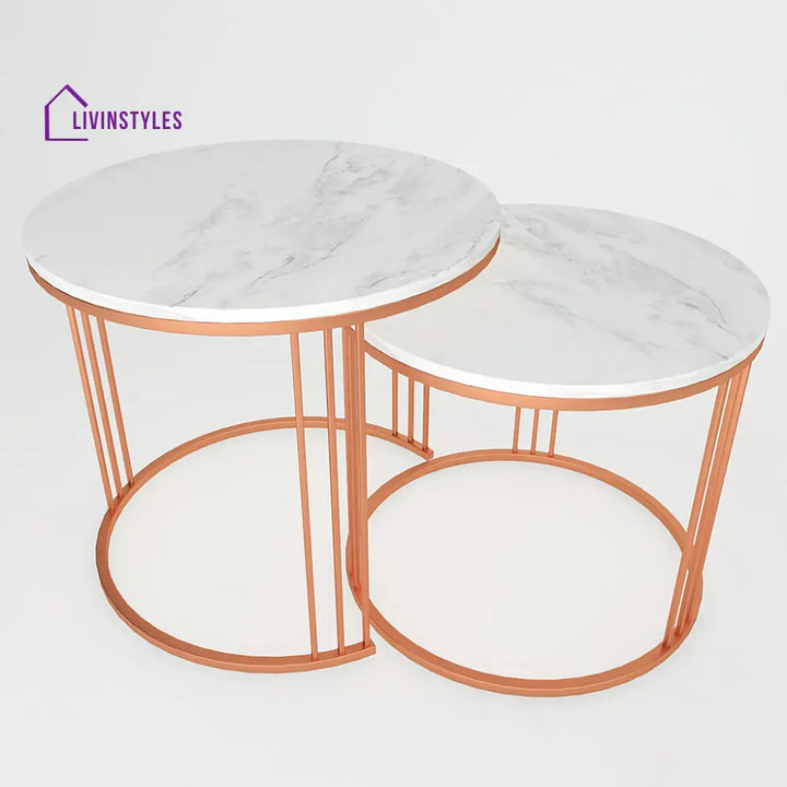 Classic Tethered Copper Nesting Table Set of 2 Table