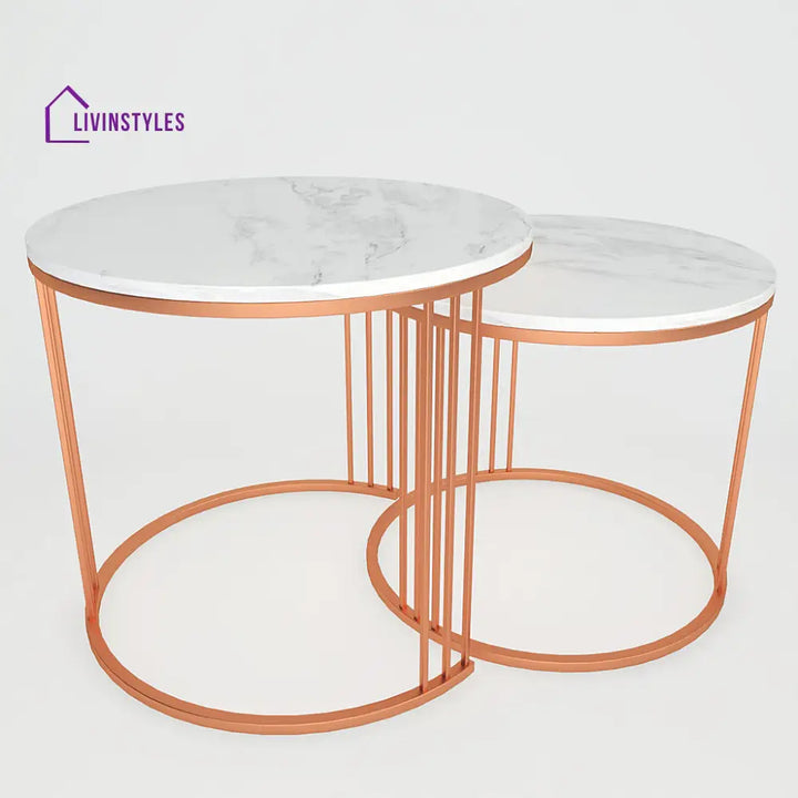 Classic Tethered Copper Nesting Table Set of 2 Table