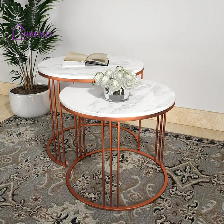 Classic Tethered Copper Nesting Table Set of 2 Table