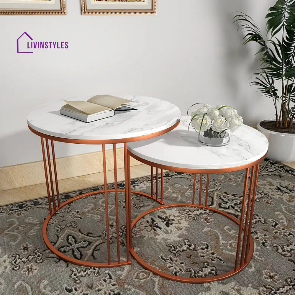 Classic Tethered Copper Nesting Table Set of 2 Table