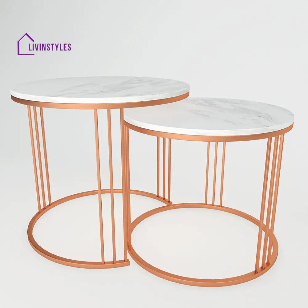 Classic Tethered Copper Nesting Table Set of 2 Table