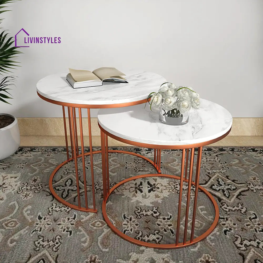 Classic Tethered Copper Nesting Table Set of 2 Table