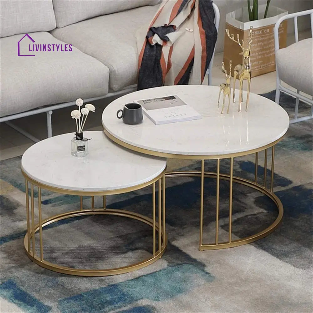 Classic Tethered Metallic Premium Table Set of 2 Table