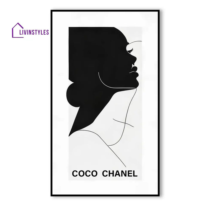 Coc Chanel: Timeless Monochrome Poster Canvas Wall Painting 24 X 36 Inch / Black Floating Frame