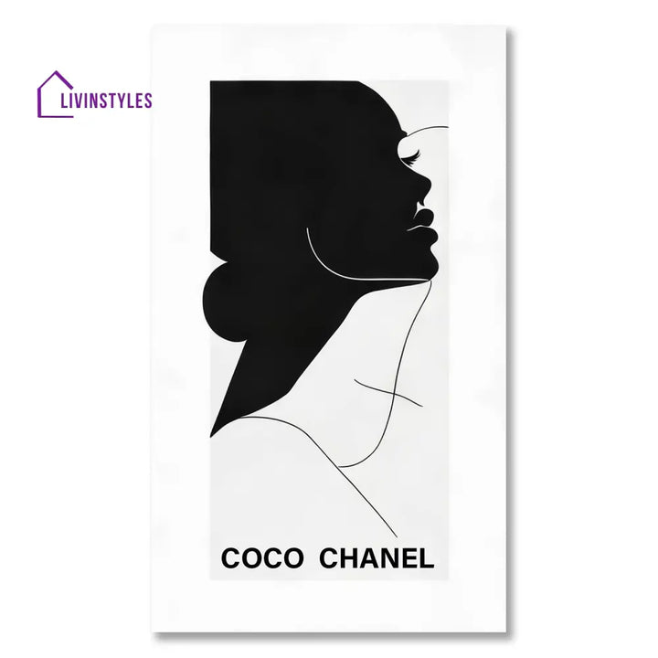 Coc Chanel: Timeless Monochrome Poster Canvas Wall Painting 24 X 36 Inch / Stretch