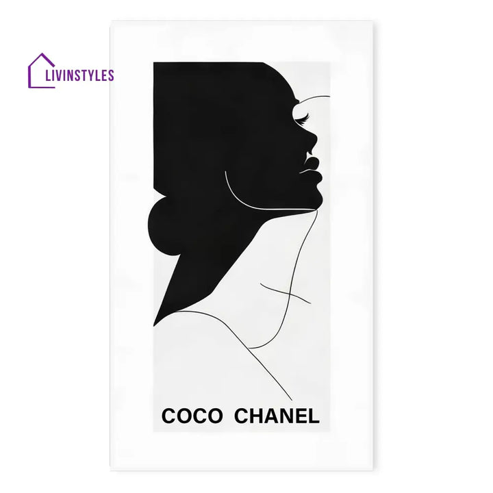 Coc Chanel: Timeless Monochrome Poster Canvas Wall Painting 24 X 36 Inch / White Floating Frame