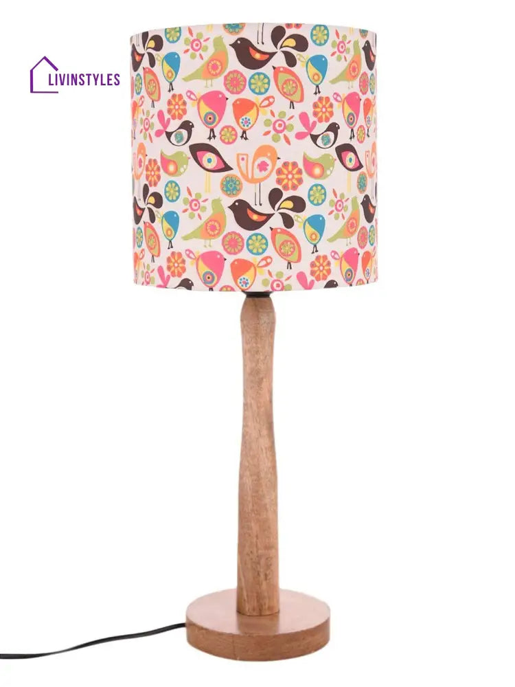 Colorful Birds Wooden Lamp