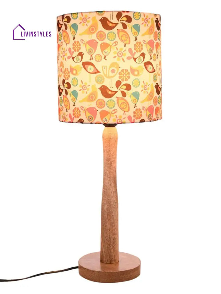 Colorful Birds Wooden Lamp