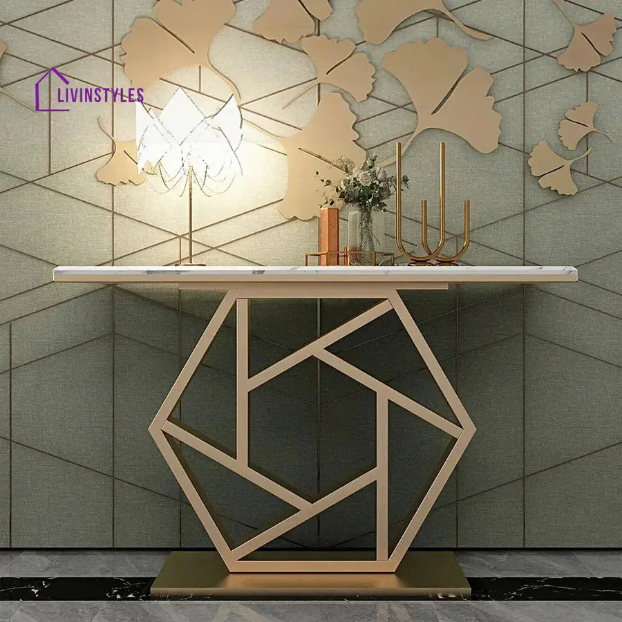 Contemporary Console Table In Hexagonal Design