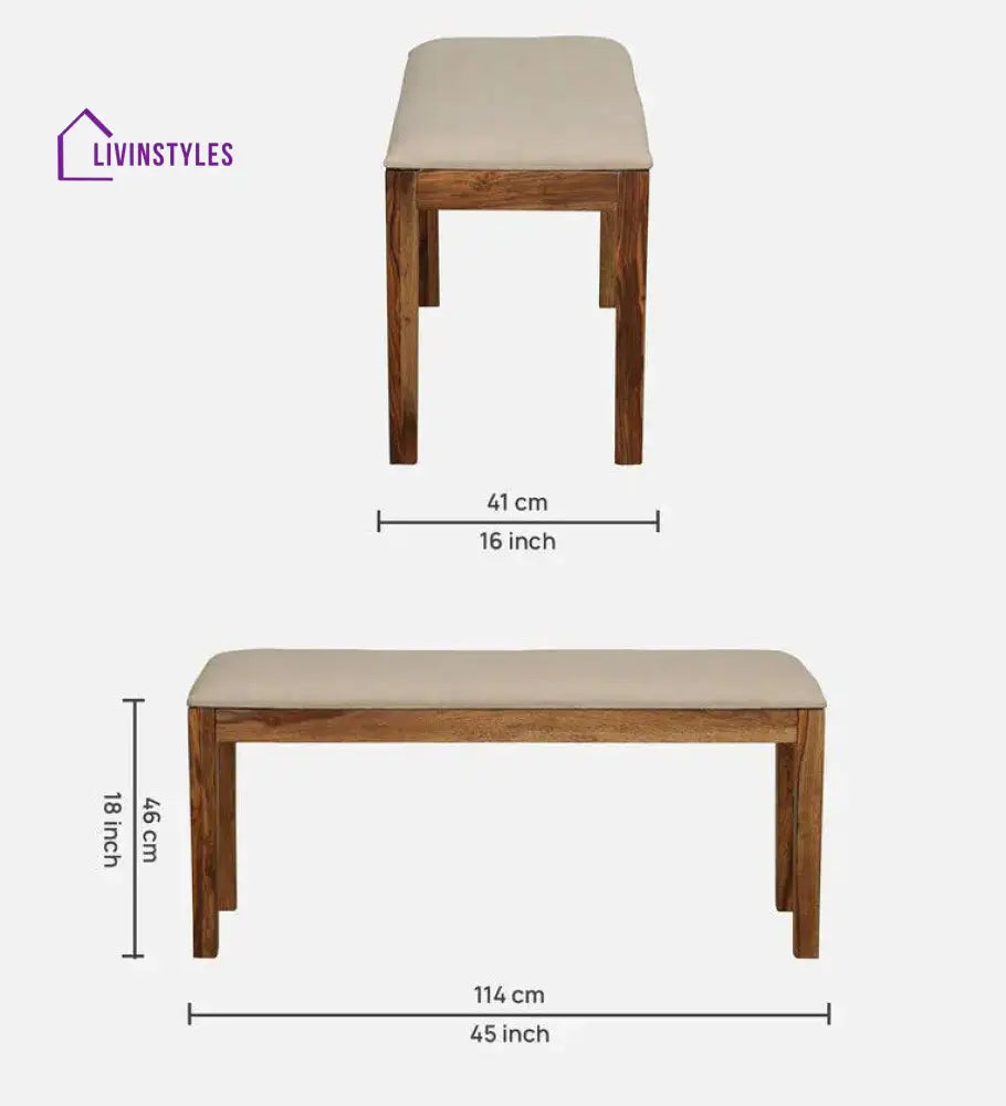 Cove Sheesham Wood 6 Seater Dining Set With Bench Dining Set