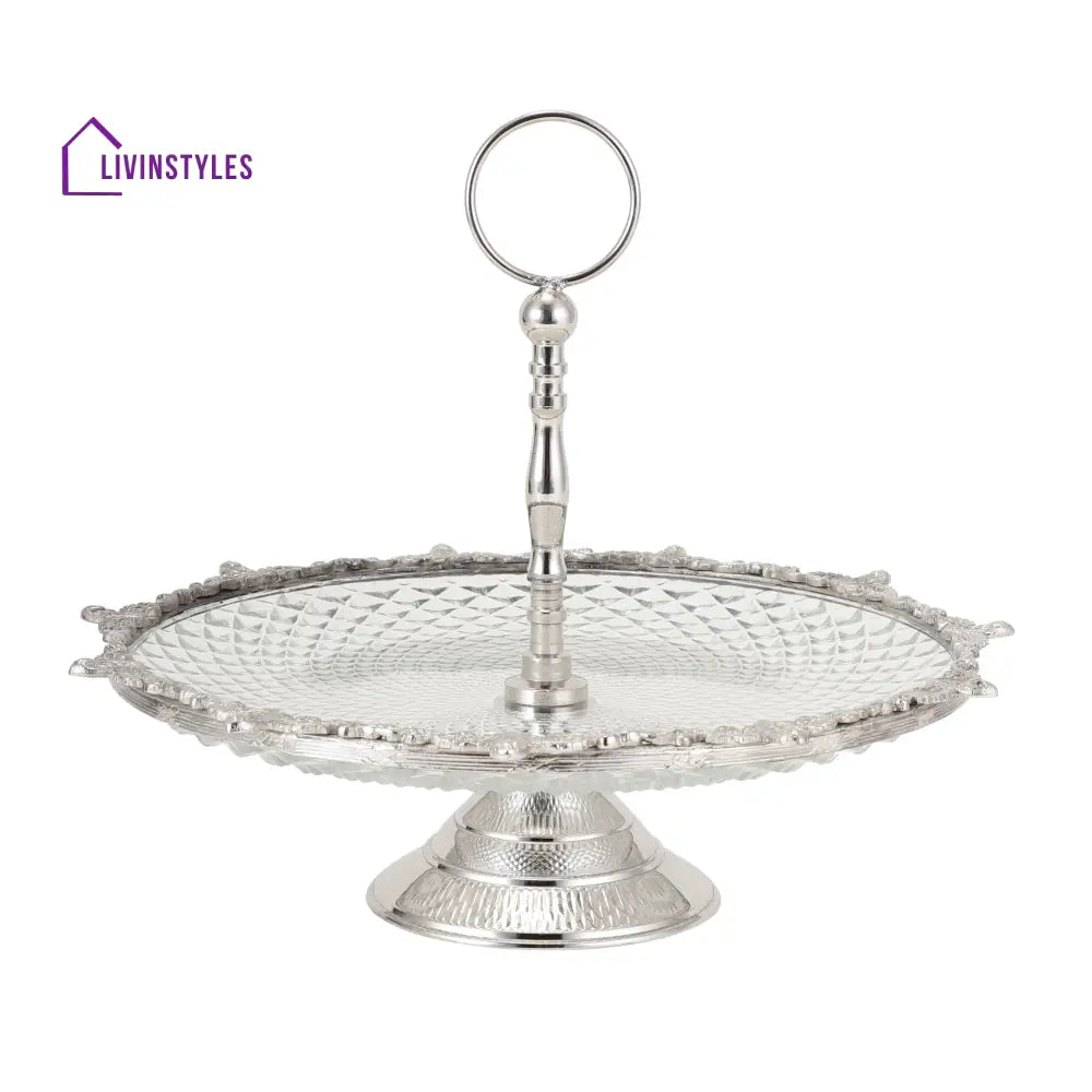 Crystal Spike Cake Stand In Silver Cake Stand