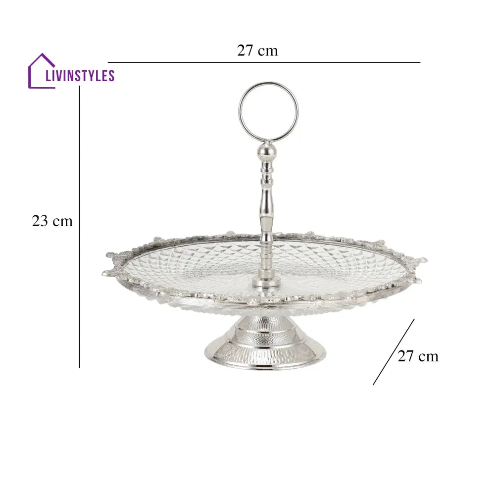 Crystal Spike Cake Stand In Silver Cake Stand