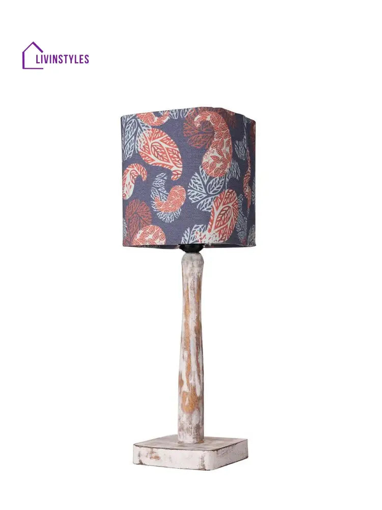 Curve Distress White Lamp With Colorful Ambee Shade