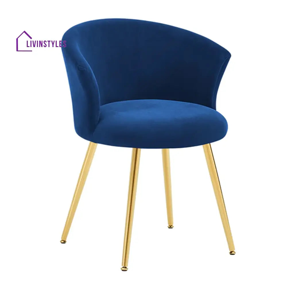 Curvy Back Velvet Chair Cream Furniture