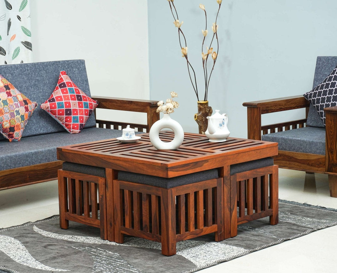 Anastasia  Coffee Table with 4 Stools