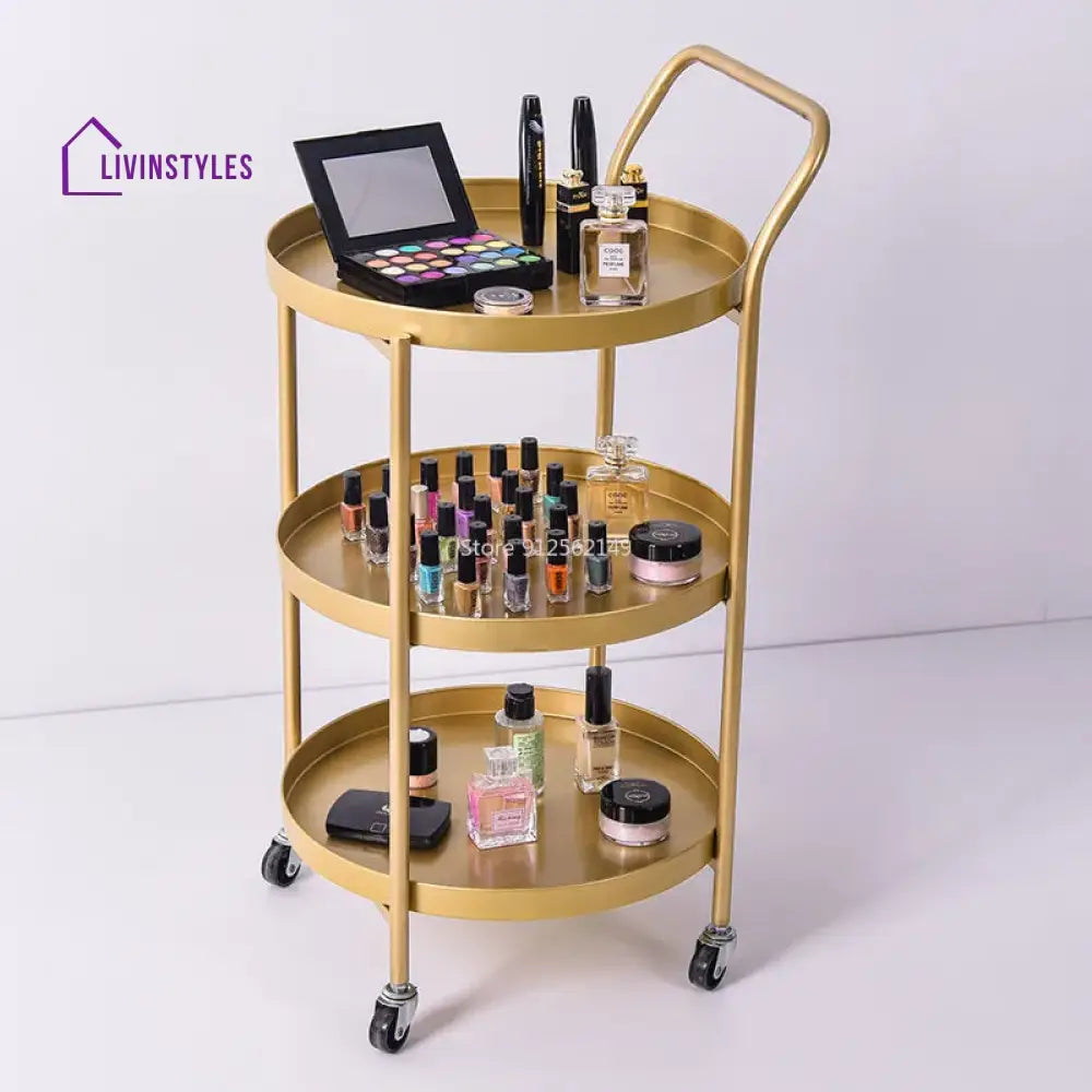 Danish Movable Small Coffee Table Trolley With Wheels