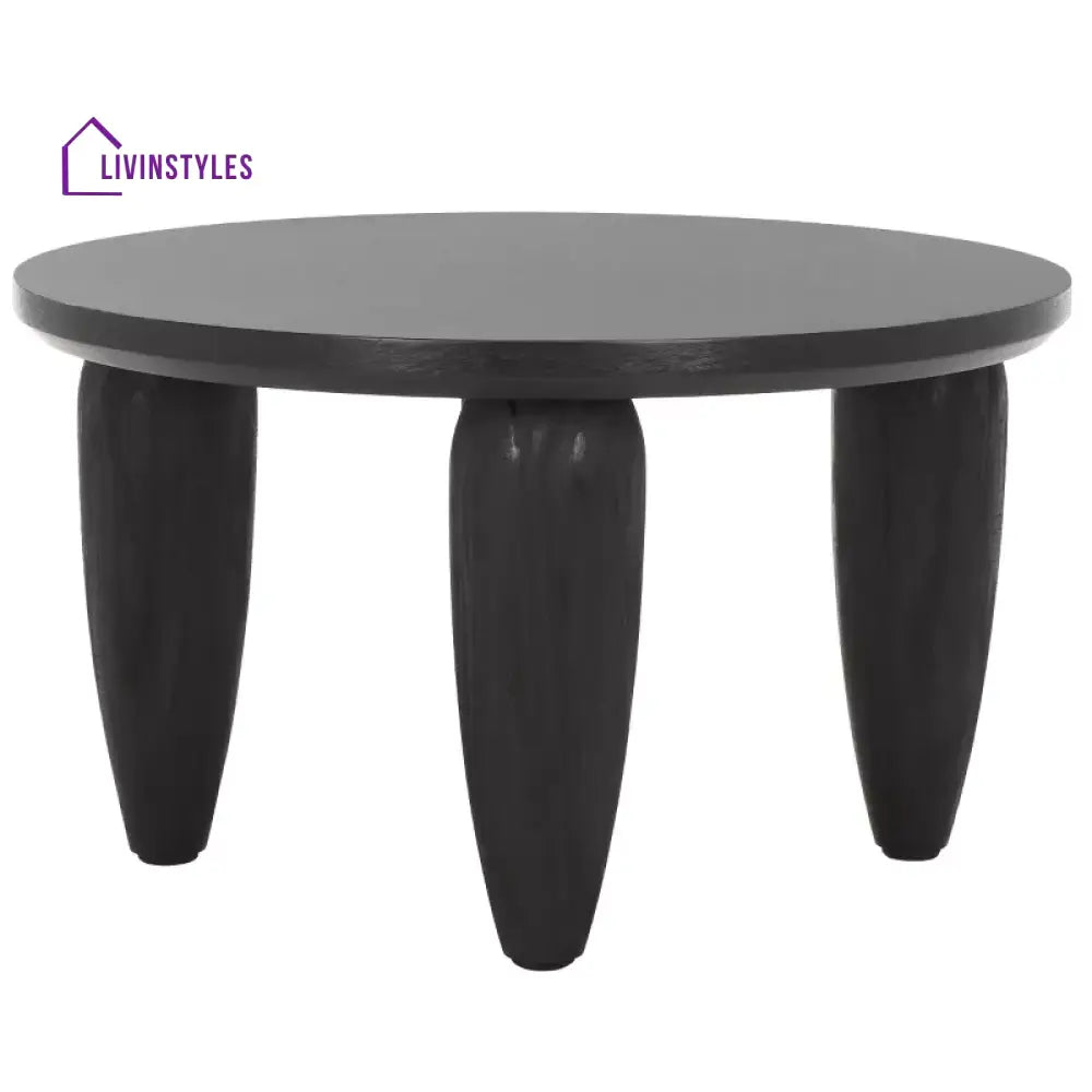 Dariyana Solid Wood Coffee Table for Living Room in Complete Black Colour