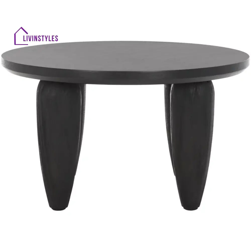 Dariyana Solid Wood Coffee Table for Living Room in Complete Black Colour