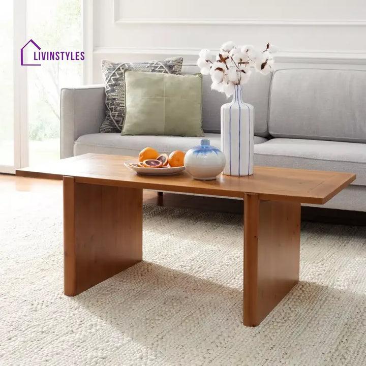 Darvina Sheesham Wood Rectangle Shape Coffee Table for Living Room