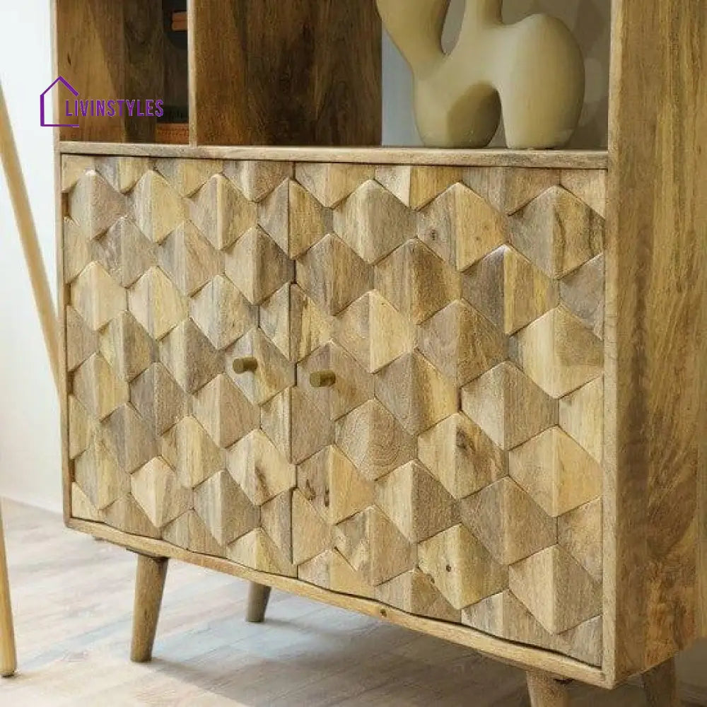 Darwin Mango Wood Sideboard In Natural Finish (Bookshelf)