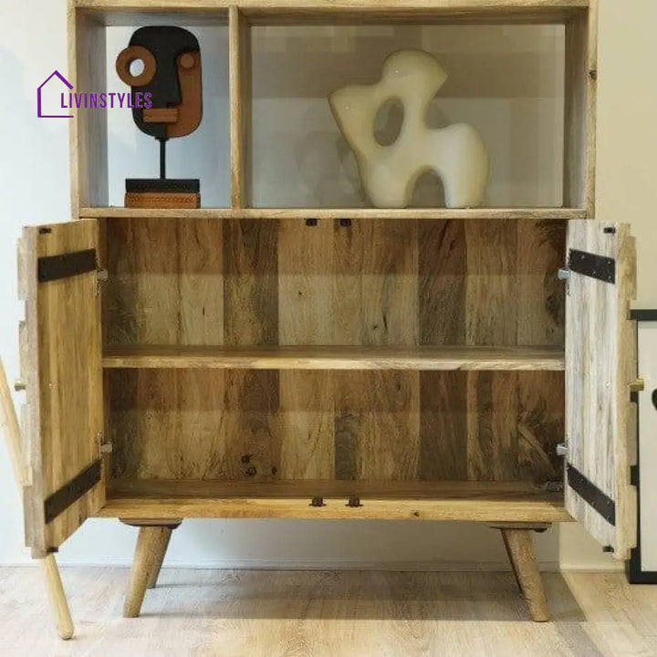 Darwin Mango Wood Sideboard In Natural Finish (Bookshelf)