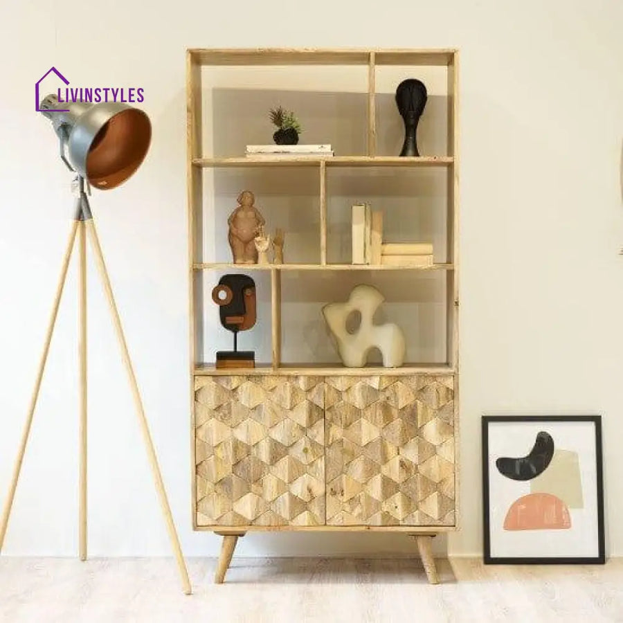 Darwin Mango Wood Sideboard In Natural Finish (Bookshelf)