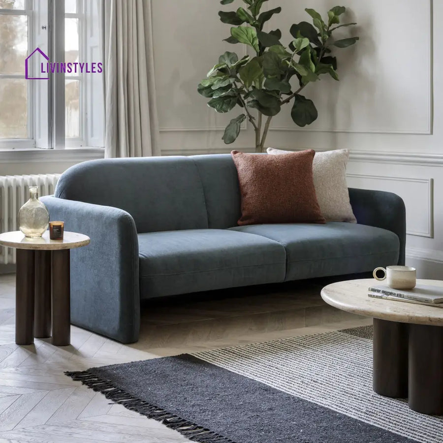 David 3 Seater Sofa Dusty Blue Living