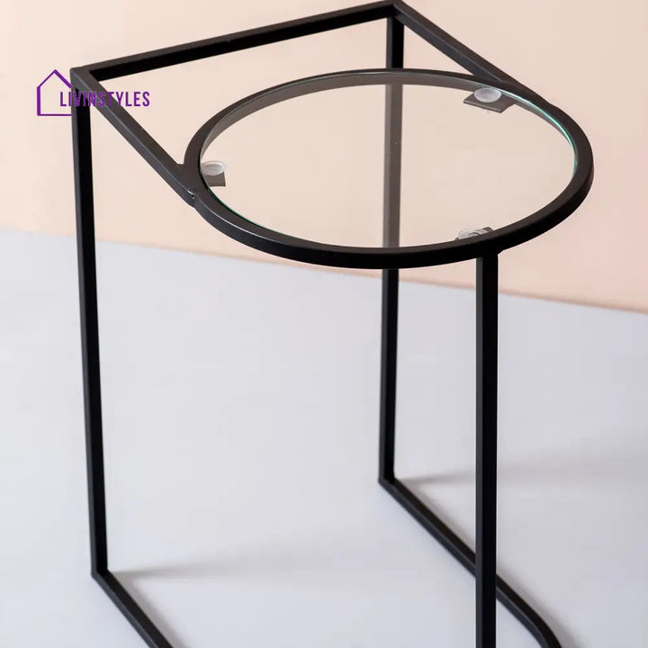 Deepika Contemporary Metallic Magazine End Table In Black Color Set Of 2 Furniture