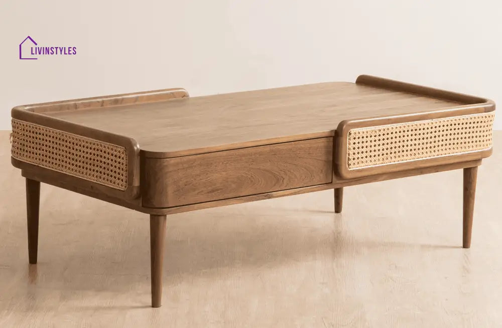 Deepika Kyoto Coffee Table | Wooden Bench With Storage Drawer