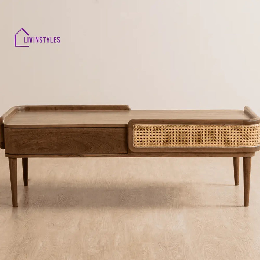 Deepika Kyoto Coffee Table | Wooden Bench With Storage Drawer