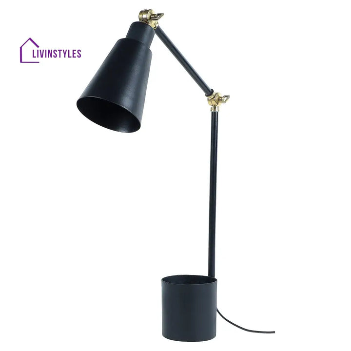 Designer Black Study Lamp With Metal Base By Ss Lightings Study