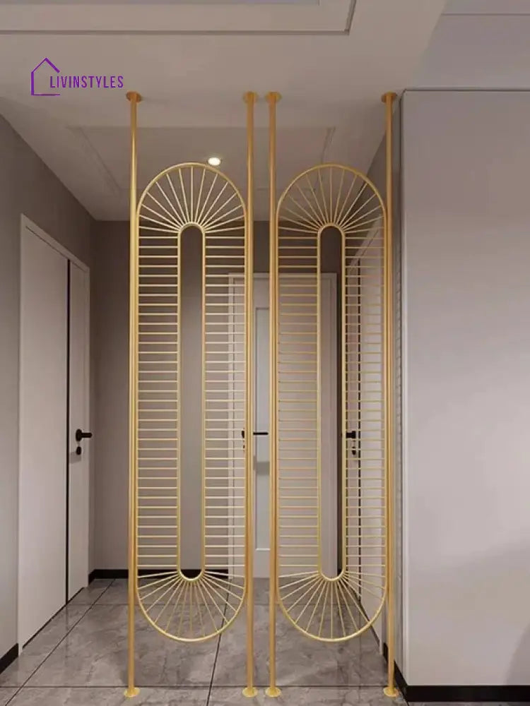 Devansh Golden Stainless Steel Room Partition - Set Of 2