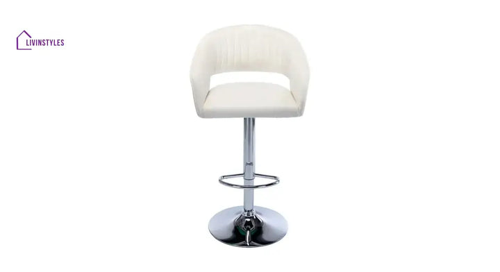 Devansh White Color Dee Swiel Adjustable Bar Stool