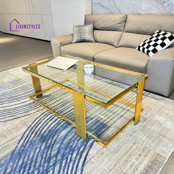 Deven Metal Coffee Table For Living Room - Gold