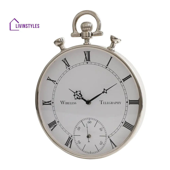 Deviating Seconds Silver Wall Clock