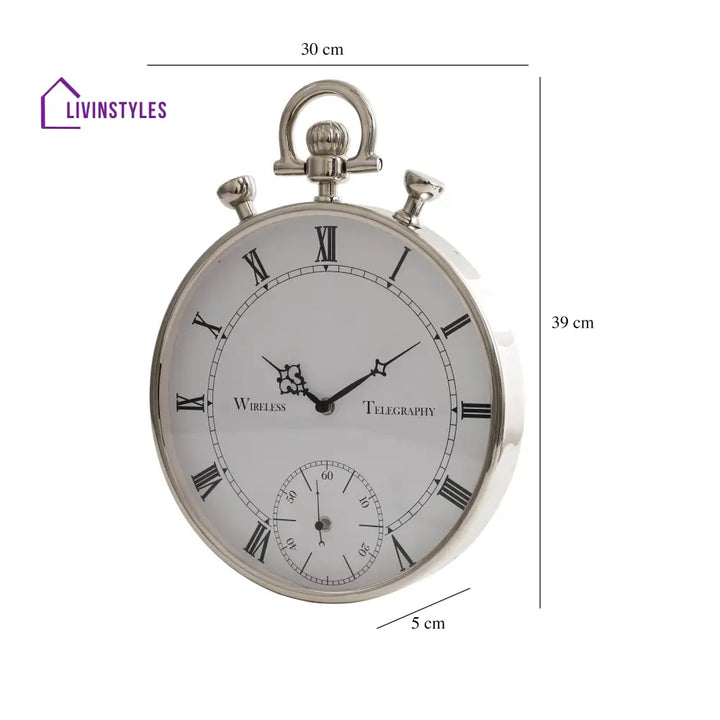 Deviating Seconds Silver Wall Clock