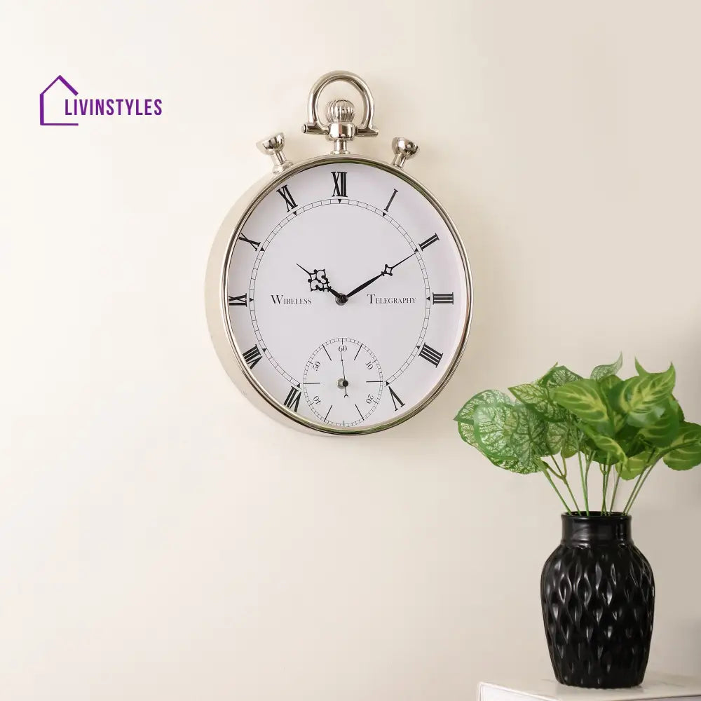 Deviating Seconds Silver Wall Clock