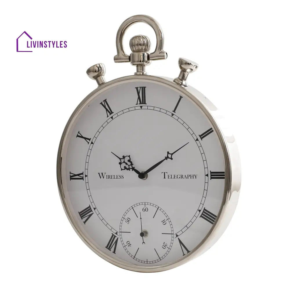 Deviating Seconds Silver Wall Clock