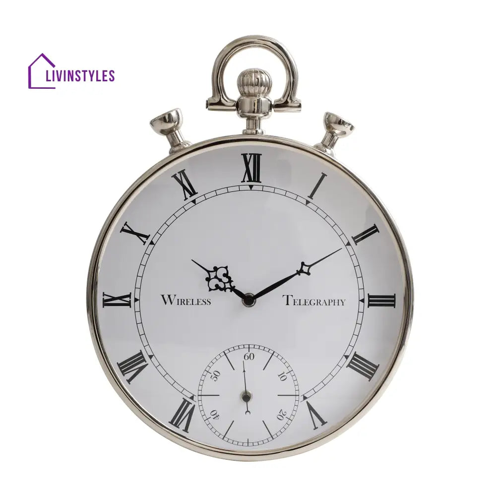 Deviating Seconds Silver Wall Clock